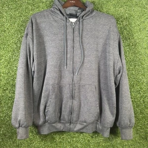 Vintage Thermal Lined Full Zip Hoodie Mens XL Gray MacGregor Waffle Knit - Picture 1 of 12