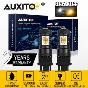 2X 4157 3157 3457A White Amber Dual Color Switchback LED Turn Signal Light Bulbs - Picture 1 of 8