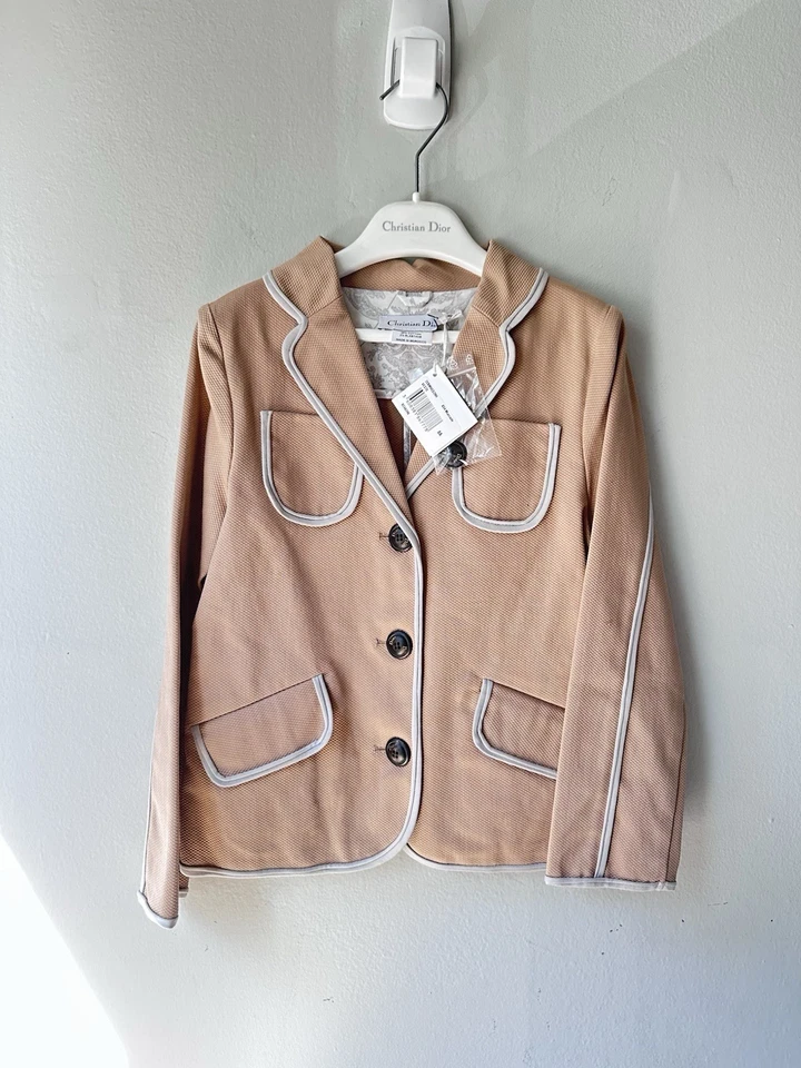 Chaqueta con botones de algodón Dior Christian Dior para niña con ribete en contraste talla 8 Foto 1 de 4