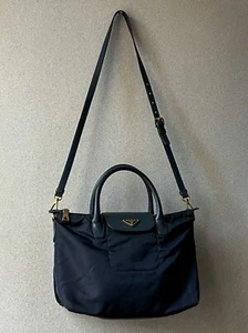 Prada Convertible Flap Tote Saffiano Leather Nylon Bag - Bild 1 von 13