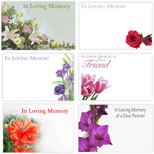 In Loving Memory Flower Message Cards - Blank, Friend, Partner - Sympathy