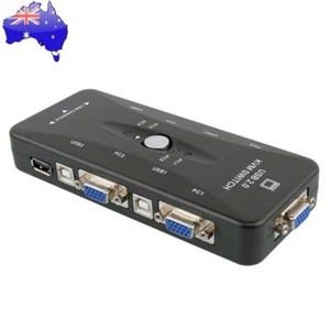 HW1702 4 Ports USB KVM Switch Box 4 in 1 Out 4K 1080P VGA Switcher Splitter - Afbeelding 1 van 12