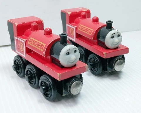Thomas & Friends Wooden Railway Train Tank - Skarloey Engine 2003 EUC Red Lot Cover