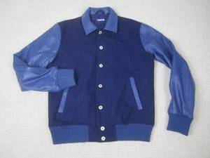 Resistol Jacket Mens Large Blue Wool Polyester Blend Varsity Button Up Casual - Picture 1 of 13