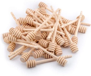 100-Pack 6 Inch Portable Wooden Jam Honey Dipper Honey Sticks for Honey Jar Disp - Picture 1 of 12