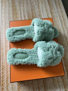 Hermes Oran Vert D’eau 37 Green Teddy - Picture 1 of 5