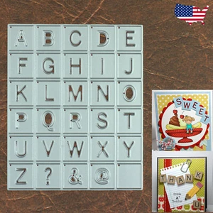 Alphabet Tiles with Punctuation Cutting Dies – Capital Letters Scrabble Inspired - Picture 1 of 7