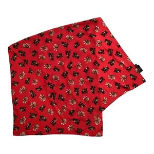 V.I.P. COMPANY Red Teddy Bear Rectangle Silk Scarf Switzerland 53’’- 23’’ EX CD - Picture 1 of 9