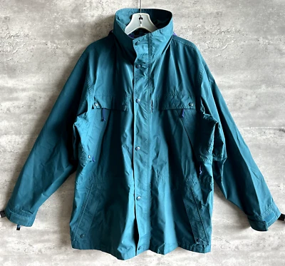 Vintage 1990s Vintage REI GORE-TEX Blue Nylon Waterproof Rain Jacket Coat Sz XL - Image 1 of 4