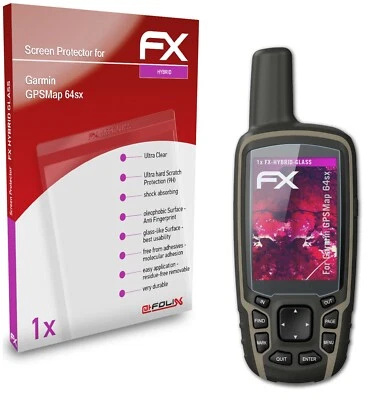 atFoliX Verre film protecteur pour Garmin GPSMap 64sx 9H Hybride-Verre - Photo 1/4
