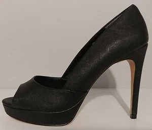 NEW!! Charles By Charles David Black Leather 5" Heels Peep Toe Size 8.5 US 38.5 - Picture 1 of 3