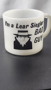 Vintage I'm a Lear Siegler Bad Guy,  I had a Bad Idea Federal Milk Glass Mug - Picture 1 of 3