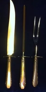 ENCHANTRESS by International Sterling 1937 Large 3 pc ROAST CARVING SET - estate - Picture 1 of 6