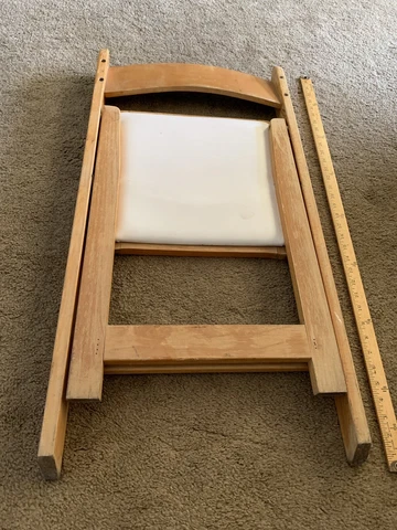 Vintage Snyder Folding Wooden Chair,  U.S.A. Made 35" Tall 17 " Wide Cover