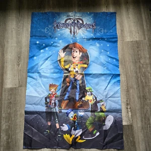 Kingdom Hearts Flag Game Stop Promo KH3 Woody Goofy Sora Disney Square Enix - Picture 1 of 8