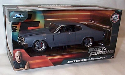 FAST & FURIOUS Dom's Chevy Chevelle SS Grey 1/24 SCALE DIECAST Jada 97835 F&F - Image 1 of 2