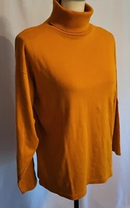 ☆Vintage 90s☆ Women's Turtleneck Top M-L Pumpkin-Orange PREPPY Velma Halloween - Picture 1 of 7