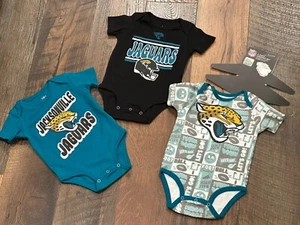 Jacksonville Jaguars NFL Baby Comics Team Color 3- Pk Bodysuit Set - NWT - Picture 1 of 10