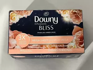 Downy Infusions Mega Dryer Sheets, BLISS, Amber and Rose, 80 Count - Picture 1 of 4