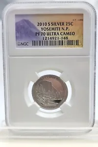 2010 S Silver 25c Yosemite N.P.  NGC PF 70 Ultra Cameo Quarter #235 - Picture 1 of 2
