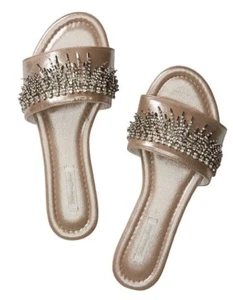 VICTORIAS SECRET EMBELLISHED VELVET SLIDES SLIPPERS RHINESTONES BLING S M L NWT - Picture 1 of 5