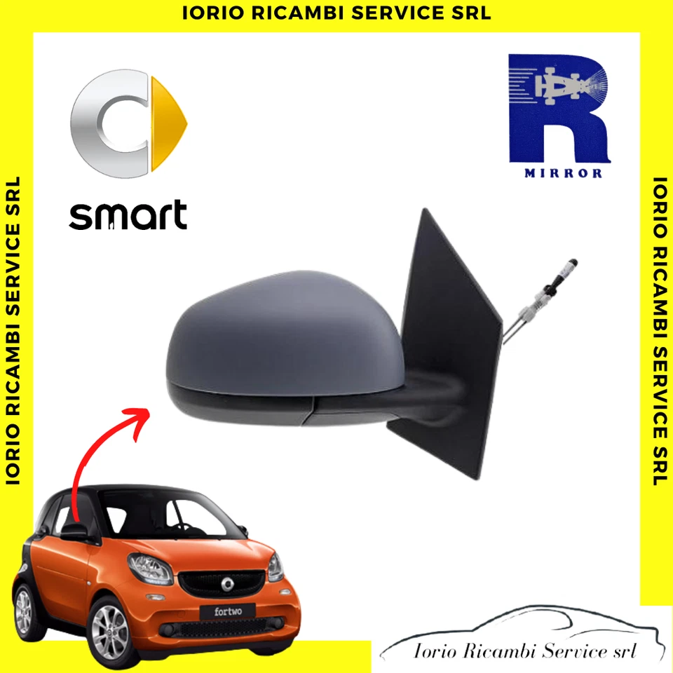 SPECCHIO RETROVISORE MANUALE C/PRIMER DESTRO DX SMART FORTWO 453 2 POSTI >2014 - Immagine 1 di 1