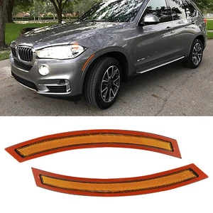 Front Bumper Wheel Arch Side Markers For 2014-19 BMW F15 X5 Amber Reflector Assy - Picture 1 of 11