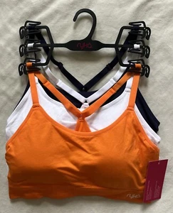 RYKA Sports Bra 3 PACK Supportive Adjustable Straps Racerback Tagless NWT LARGE - Picture 1 of 11