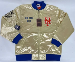 Mitchell & Ness New York Mets Lightweight Gold Satin Full-Zip Jacket Size XL - Picture 1 of 17