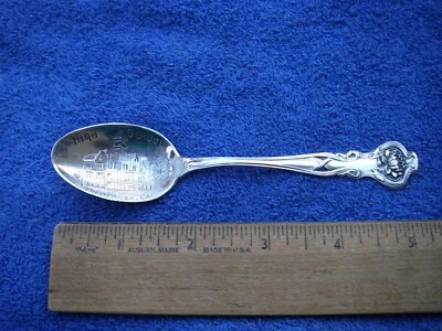 加利福尼亚州圣罗莎老纯银纪念品勺子学校碗池莉 — 第 1/4 张图片