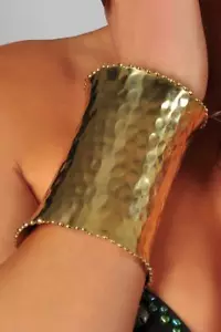 PULSERA MUJER GRIEGA ÉTNICA ROMANA TRIBAL Enchapada en Oro VAMPRACE Talla Única Nueva - Imagen 1 de 1
