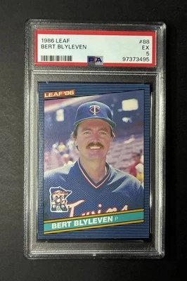1986 Leaf Bert Blyleven PSA 5 Minnesota Twins Indians - Image 1 of 2