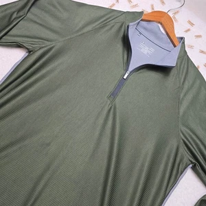 Under Armour Mens Olive Green Pullover 1/4 Zip Long Sleeve Loose Fit Top - Picture 1 of 15