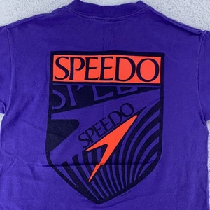 Vintage Speedo Shirt Mens Small Purple 90s Swim Surf Beach Made In USA Tee - Picture 1 of 10
