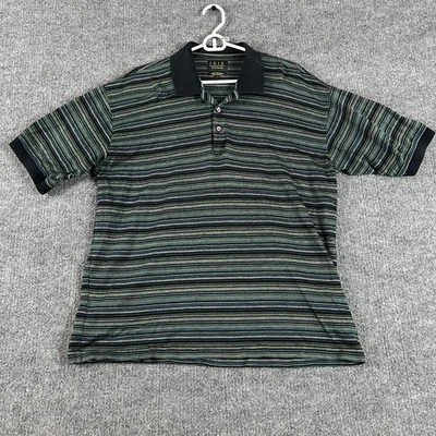 1919 Collection Pebble Beach Polo Shirt Mens Medium Striped Pima Cotton Golf - Image 1 of 4