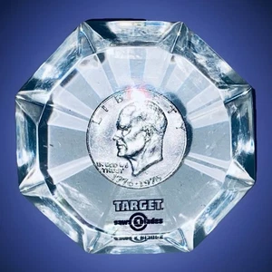 RATE Eisenhower Dollar Paperweight Target Saws & Blades Lucite Diamond Shaped - Picture 1 of 5