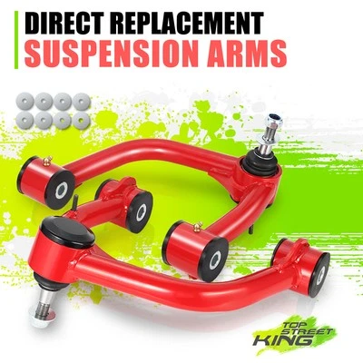 2"-4" Lift Red Pair of Front Upper Control Arms Kit For Toyota Tacoma 4WD 05-24 - Image 1 of 4