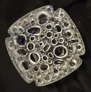Vintage Clear Bubble Libby Ashtray Textured Art Glass Pebble Bubble MCM 4" - Picture 1 of 4