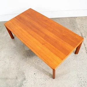 Mid Century Danish Modern Coffee Table Rectangular Surfboard Teak Denmark Toften - Picture 1 of 12