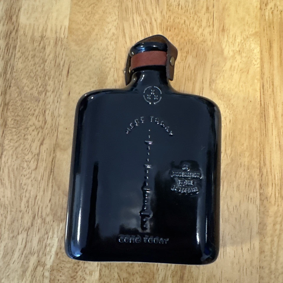Misc. Goods Co. Black Ceramic Flask Bottle 11oz with Cork Top Made in USA - Image 1 of 4