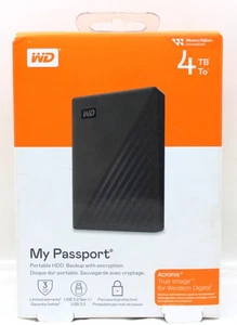 Disque dur externe portable WD 4 To My Passport (WDBKJ0040BBK-WEWM) - Photo 1/6
