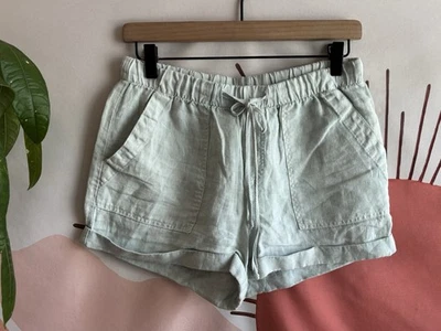 Womens Light Blue Bella Dahl Linen Pocket Shorts Drawstring Size S - Image 1 of 4