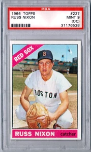 PSA 9 (OC) MINT 1966 TOPPS #227 RUSS NIXON Boston RED SOX Vintage Card - Picture 1 of 2