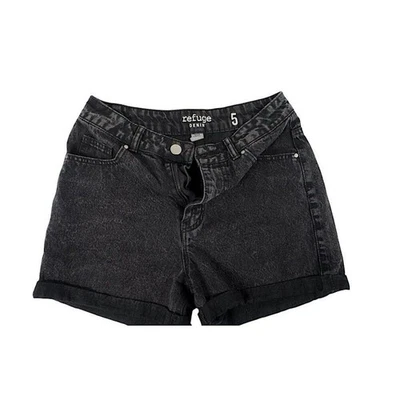 Pantalones cortos de mezclilla Refuge negros | Para mujer talla 5 | Dobladillo deshilachado Foto 1 de 4