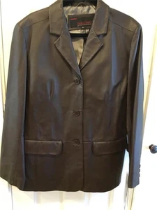 Women's Blazer  Leather Brown Jacket XL New with Tags Phase Two NOS - Picture 1 of 19