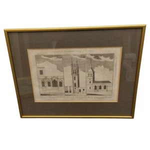 Vintage Engraved For Harrisons History of London Framed Picture in Gold Frame - Picture 1 of 16