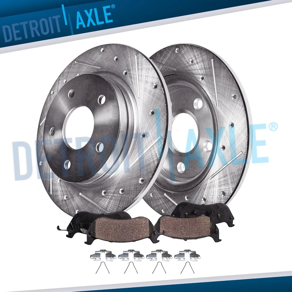 Rotores de freno traseros perforados de 10,98" pastillas de freno de cerámica para Lexus CT200h 2011-2017 Foto 1 de 4