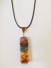 Genuine 7 Chakra Healing Pendant Reiki Cord Necklace,7 chakra orgone Necklace