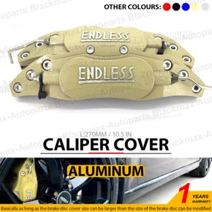 2x 27cm Blue ENDLESS Brake Caliper Cover Metal Style Disc Universal Front Kit - Foto 1 di 9