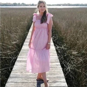 Tuckernuck X Cameron Eubanks Love Letters Chambers gesmoktes Midikleid Gr. XL - Bild 1 von 12